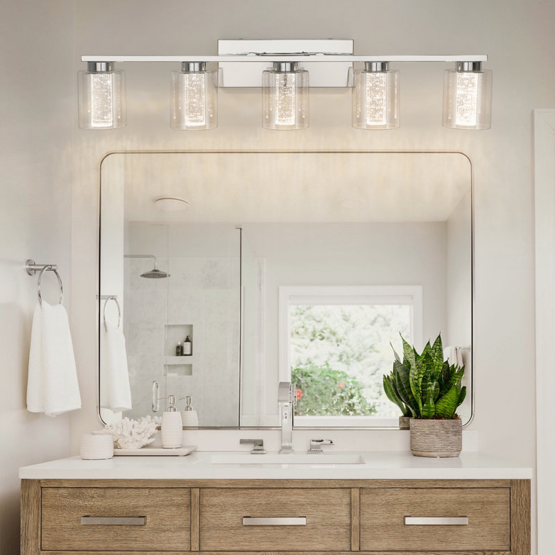 Breakwater Bay Chrome Bathroom Vanity Light, 3 Color Temperatures | Wayfair